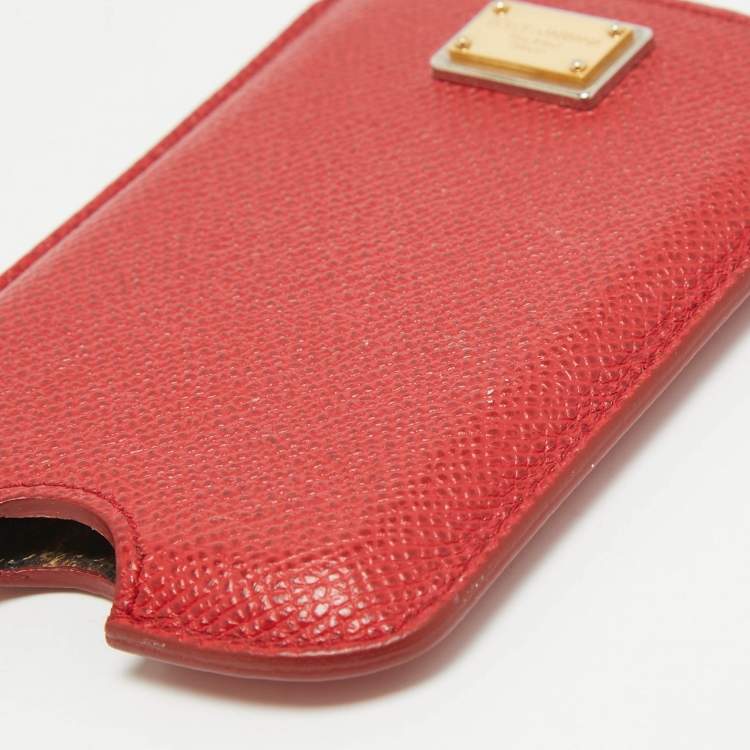 Pre Owned Dolce & Gabbana Red Leather Blackberry Cover