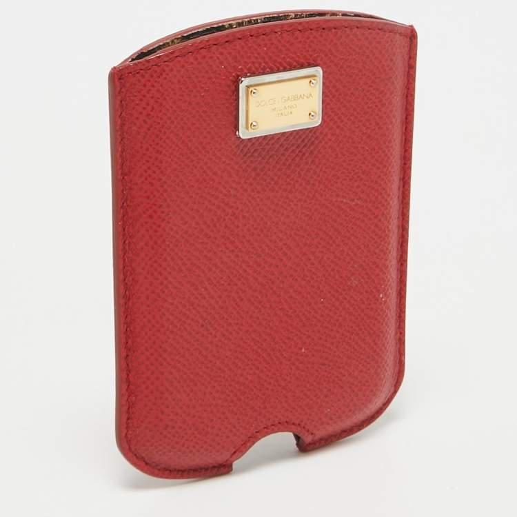 Pre Owned Dolce & Gabbana Red Leather Blackberry Cover