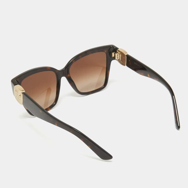 Pre Owned Dolce & Gabbana Tortoise Brown Gradient DG4470 Logo Butterfly Sunglasses