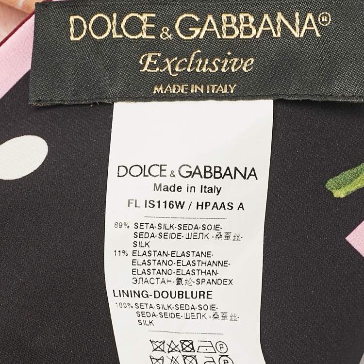 Pre Owned Dolce & Gabbana Exclusive Burgundy Rose Print Silk Scarf