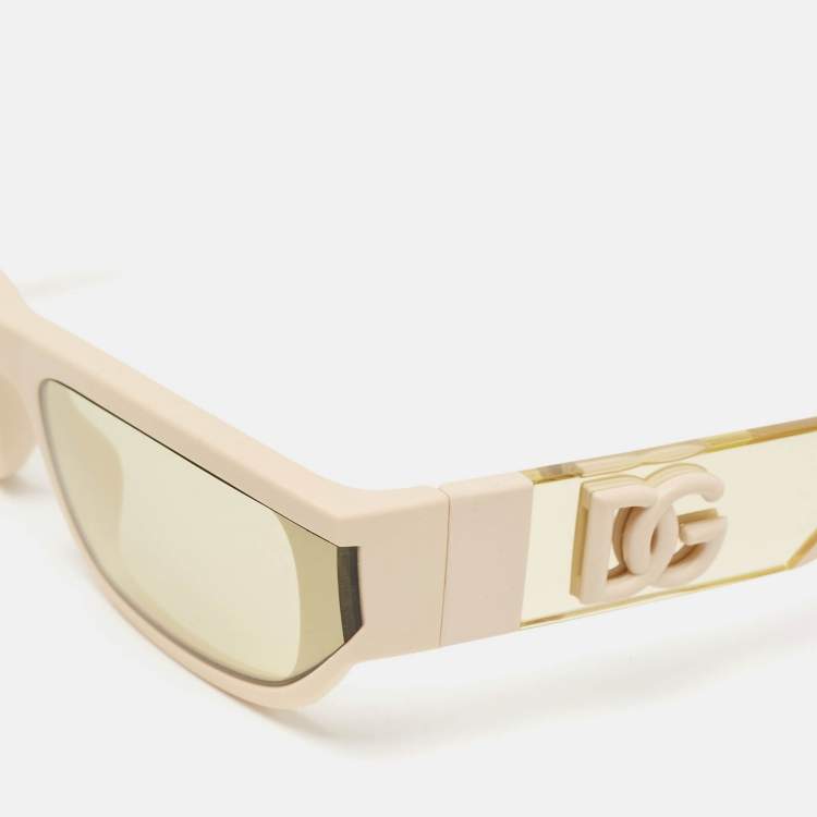Pre Owned Dolce & Gabbana Beige DG6172 Rectangle Sunglasses