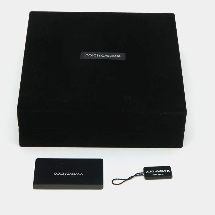 Pre Owned Dolce & Gabbana  Cross Crystal Embellished Gold Tone Earrings