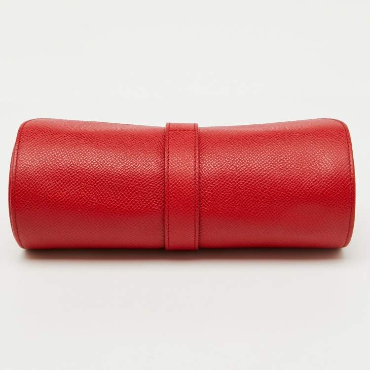 Pre Owned Dolce & Gabbana Red Leather Travel Watch Case