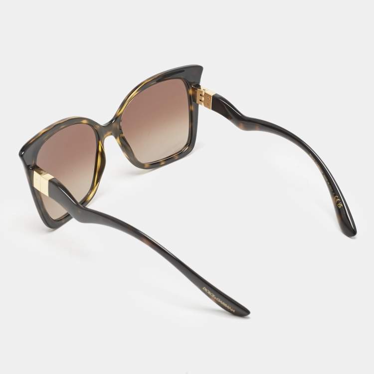 Pre Owned Dolce & Gabbana Tortoise Brown Gradient DG 6168 Butterfly Sunglasses