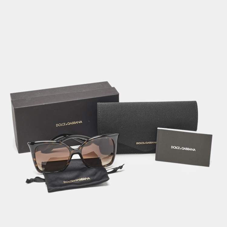Pre Owned Dolce & Gabbana Tortoise Brown Gradient DG 6168 Butterfly Sunglasses