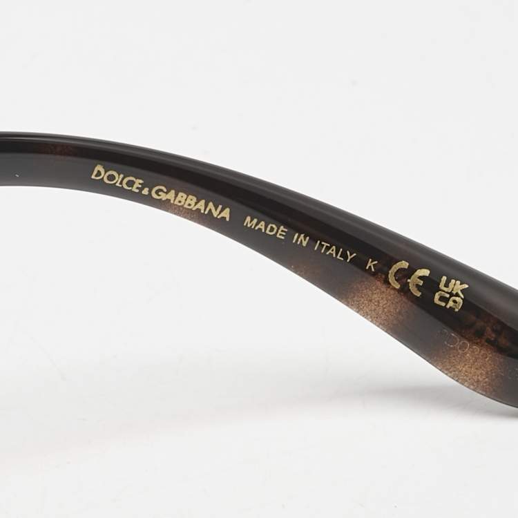 Pre Owned Dolce & Gabbana Tortoise Brown Gradient DG 6168 Butterfly Sunglasses