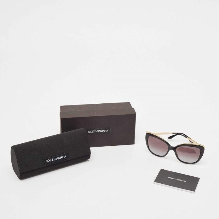 Pre Owned Dolce & Gabbana Black/Gold Gradient DG4332 Butterfly Sunglasses