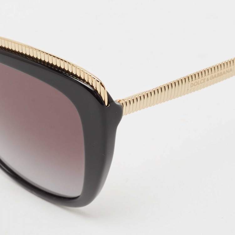 Pre Owned Dolce & Gabbana Black/Gold Gradient DG4332 Butterfly Sunglasses
