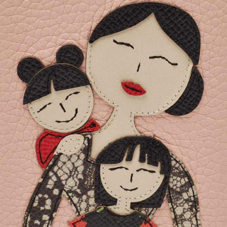 Pre Owned Dolce & Gabbana Pink Leather Mother and Daughter iPhone 6/6s Plus Cover
