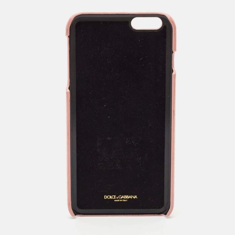 Pre Owned Dolce & Gabbana Pink Leather Mother and Daughter iPhone 6/6s Plus Cover
