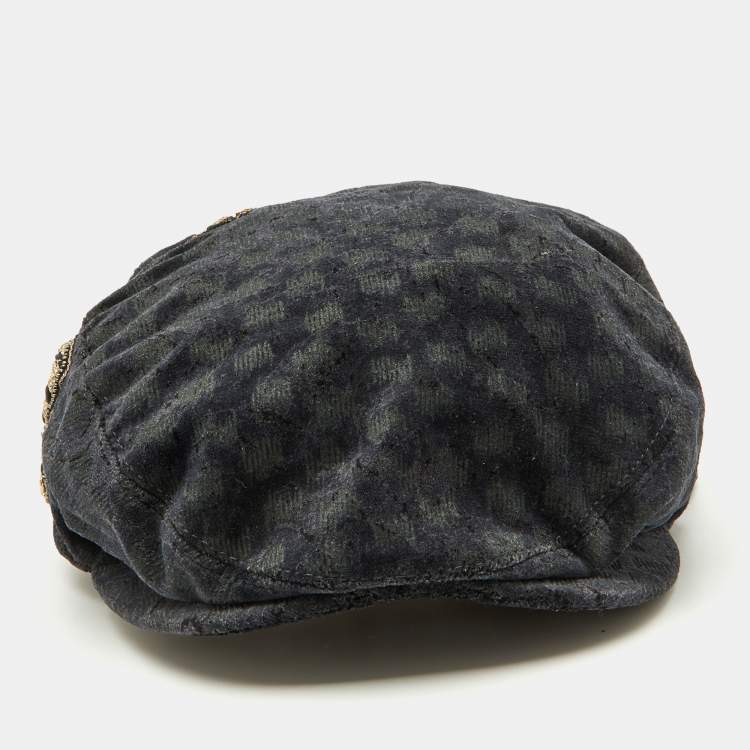 Pre Owned Dolce & Gabbana Grey Embellished Cap Size 58