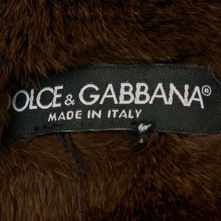 Pre Owned Dolce & Gabbana Brown Rabbit Fur Neck Wrap