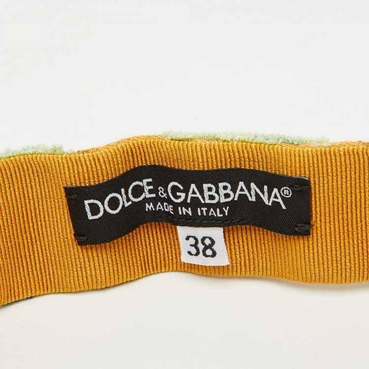 Pre Owned Dolce & Gabbana Multicolor Canvas Buckle Belt 70CM