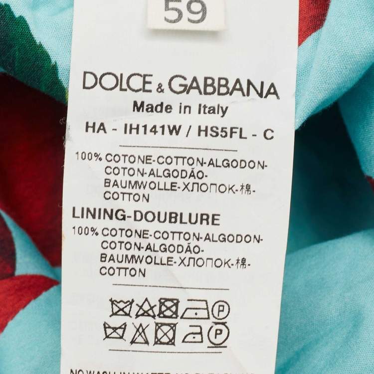 Pre Owned Dolce & Gabbana x Mytheresa Blue Cherry Print Cotton Hat 