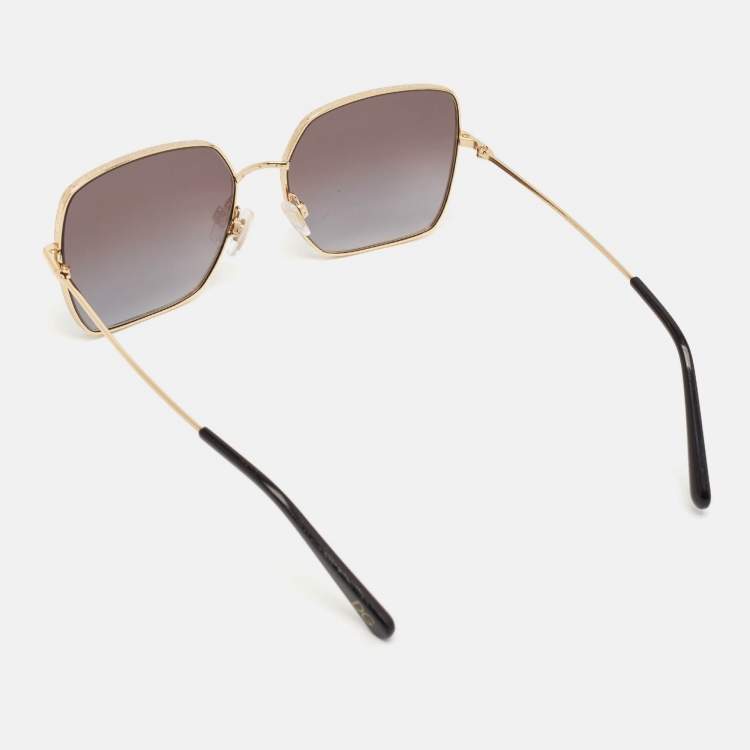 Pre Owned Dolce & Gabbana Black/Gold Gradient DG2242 Square Sunglasses