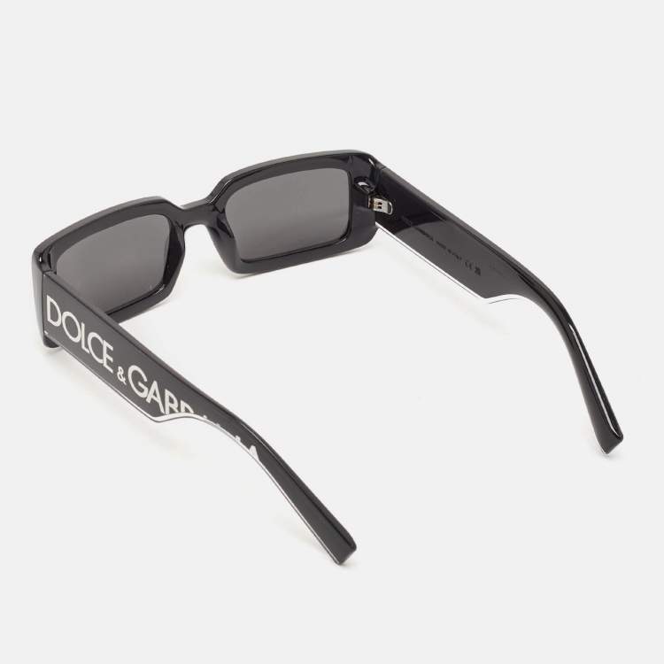 Pre Owned Dolce & Gabbana Black/White DG6187 Rectangle Sunglasses