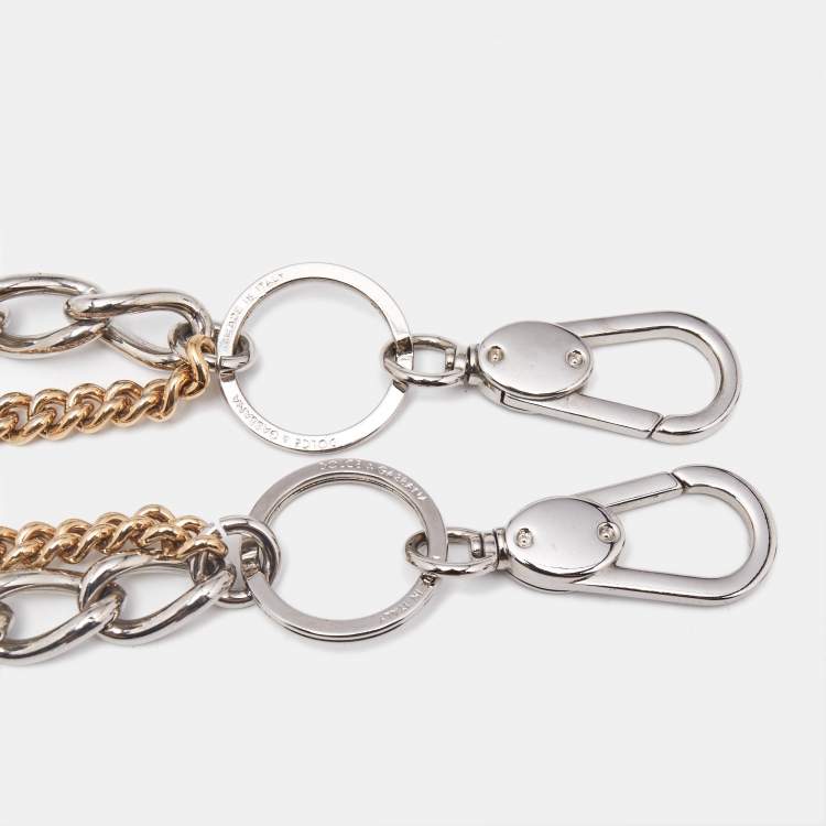Pre Owned Dolce & Gabbana Silver/Gold Chain Shoulder Bag Strap