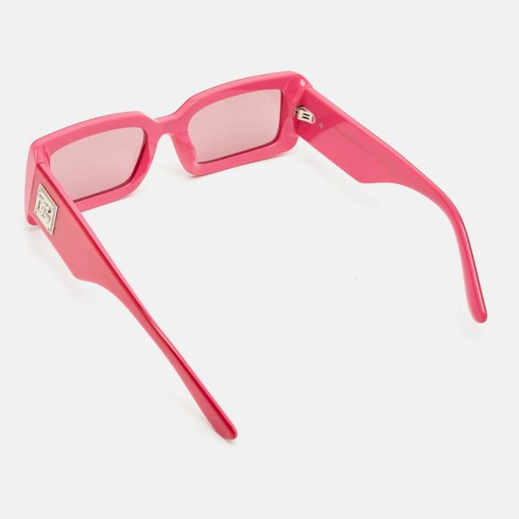 Pre Owned Dolce & Gabbana Pink Mirrored DG4416 Frame Square Sunglasses
