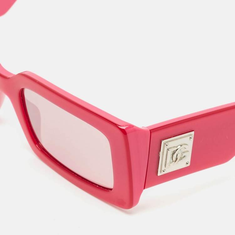 Pre Owned Dolce & Gabbana Pink Mirrored DG4416 Frame Square Sunglasses
