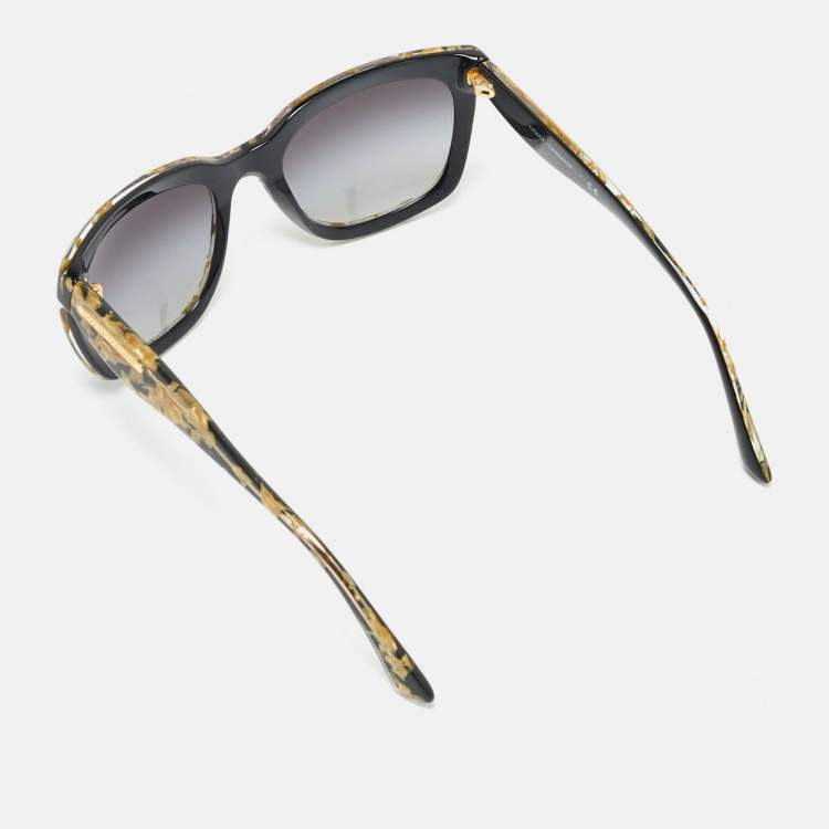 Pre Owned Dolce and Gabbana Black/Gold Gradient DG 4197 Square Sunglasses