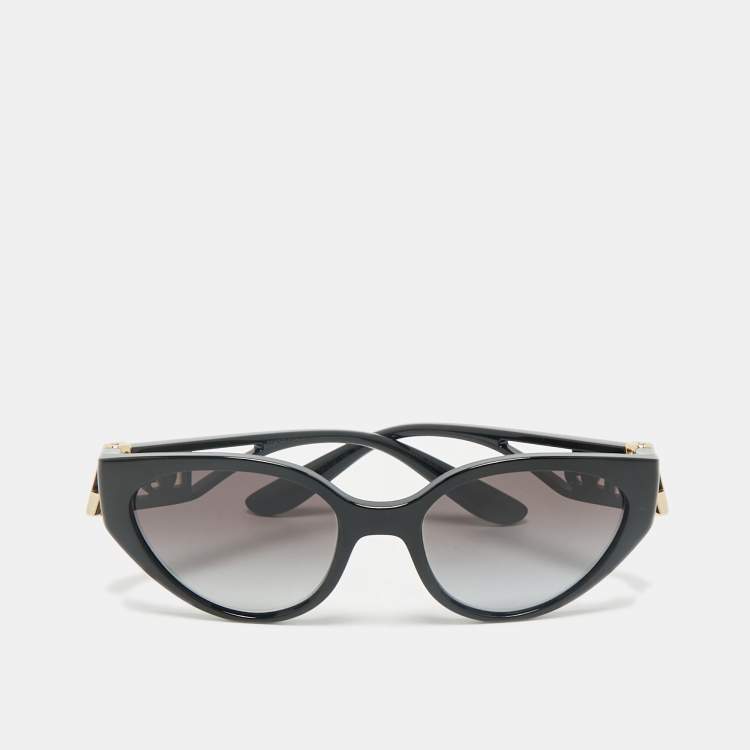 Pre Owned Dolce & Gabbana Black Gradient DG6146 Logo Cat Eye Sunglasses