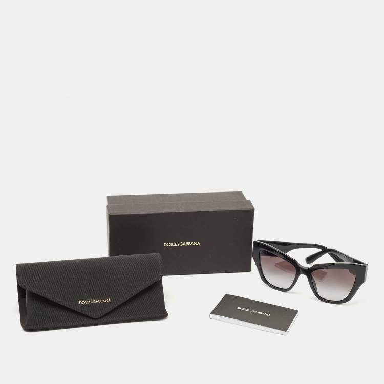 Pre Owned Dolce & Gabbana Black Gradient 4405 DG Crossed Cat Eye Sunglasses