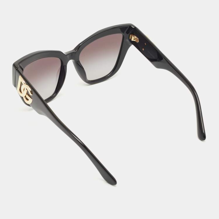 Pre Owned Dolce & Gabbana Black Gradient 4405 DG Crossed Cat Eye Sunglasses