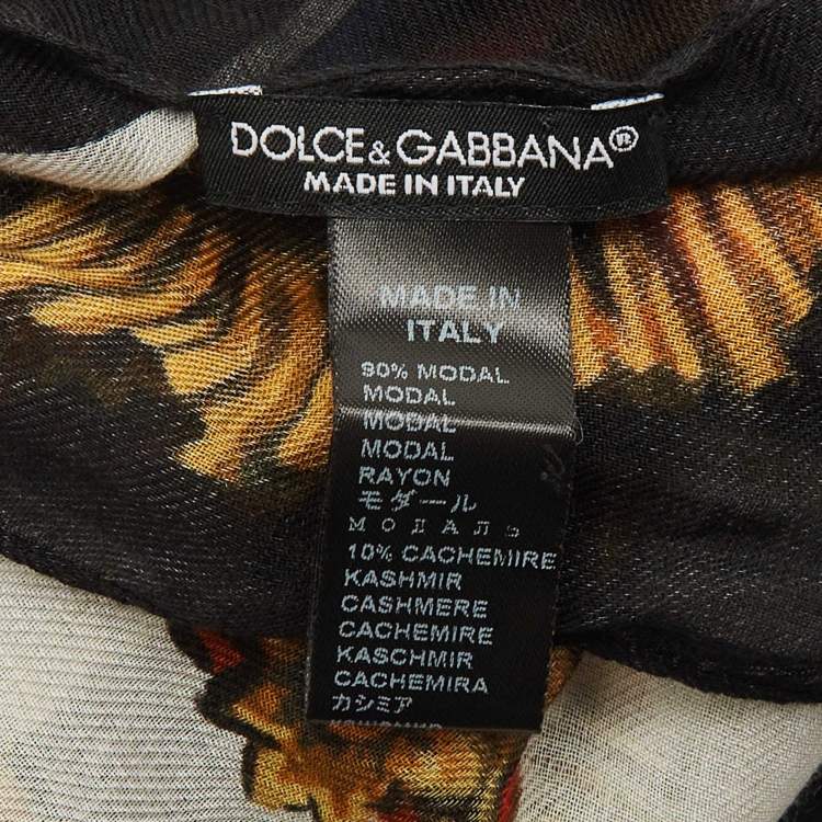 Pre Owned Dolce & Gabbana Multicolor King Of Heart Print Modal Stole 