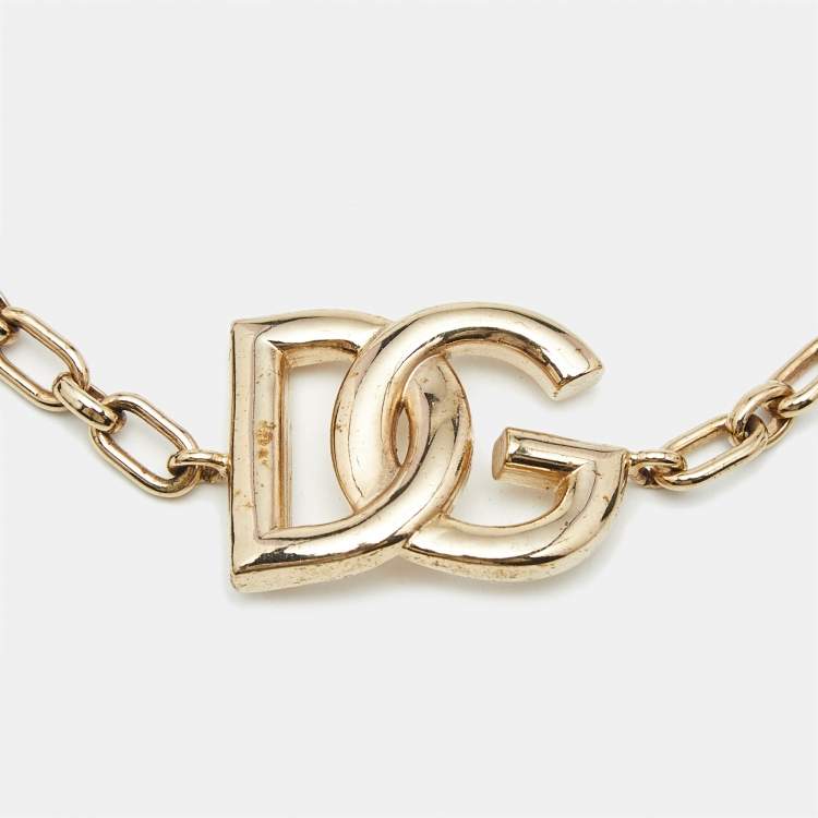 Pre Owned Dolce & Gabbana  DG Gold Tone Bracelet
