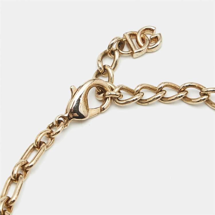 Pre Owned Dolce & Gabbana  DG Gold Tone Bracelet