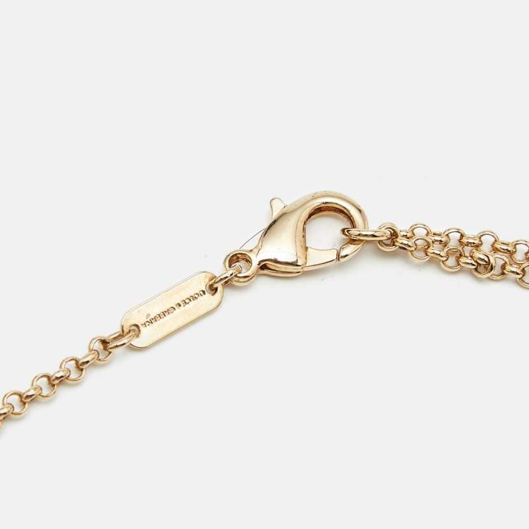 Pre Owned Dolce & Gabbana DG Logo Gold Tone Necklace