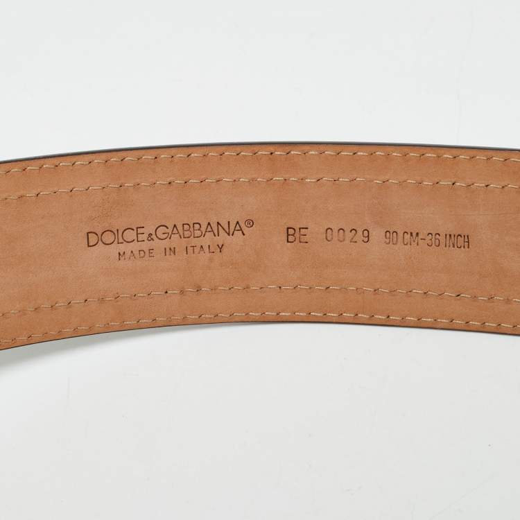 Pre Owned Dolce & Gabbana Multicolor Patent and Leather Buckle Belt 90 CM