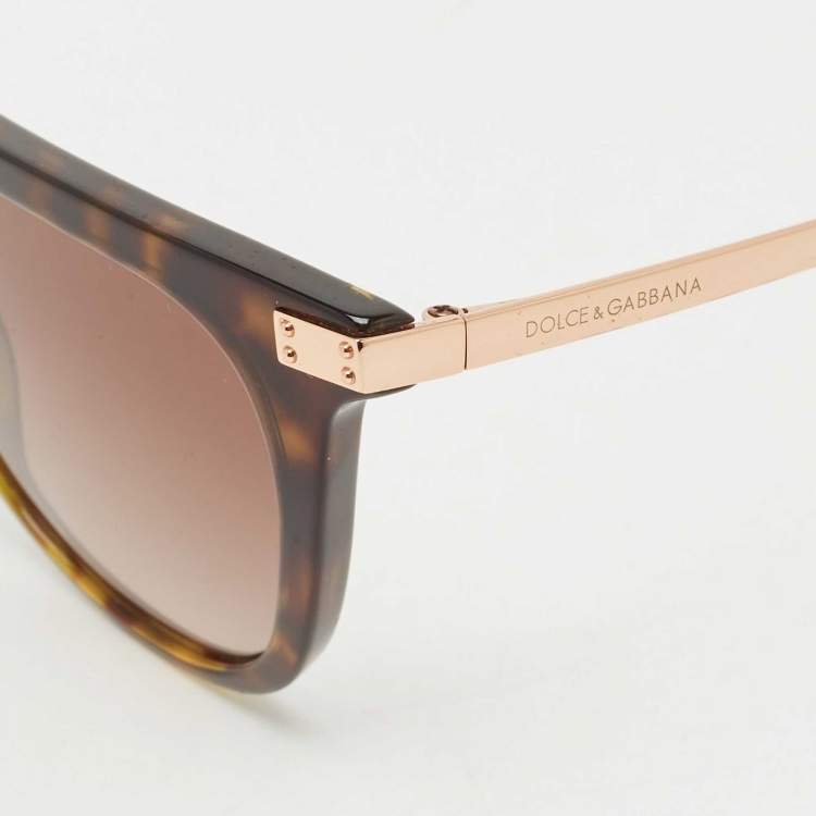 Pre Owned Dolce & Gabbana Tortoise Brown Gradient DG4363 Butterfly Sunglasses