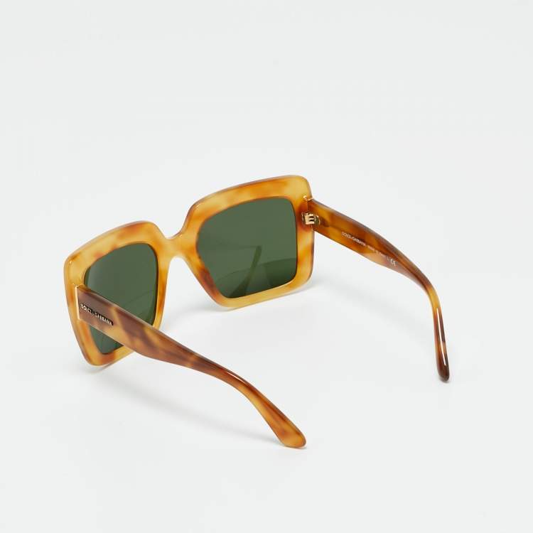 Pre Owned Dolce & Gabbana Tortoise Brown DG4310 Frame Square Sunglasses