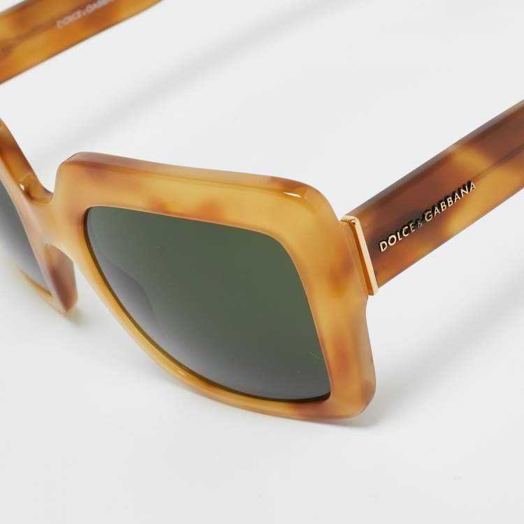 Pre Owned Dolce & Gabbana Tortoise Brown DG4310 Frame Square Sunglasses