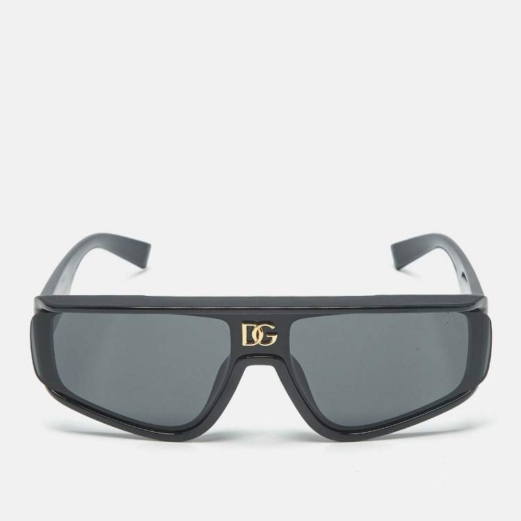 Pre Owned Dolce & Gabbana Black DG6177 Shield Sunglasses 