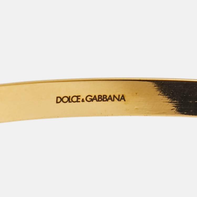 Pre Owned Dolce & Gabbana Medallion Coin Fabric Two Tone Headband