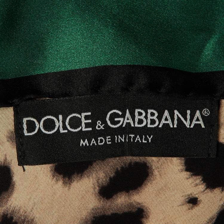 Pre Owned Dolce & Gabbana Multicolor Leopard Print Silk Square Scarf