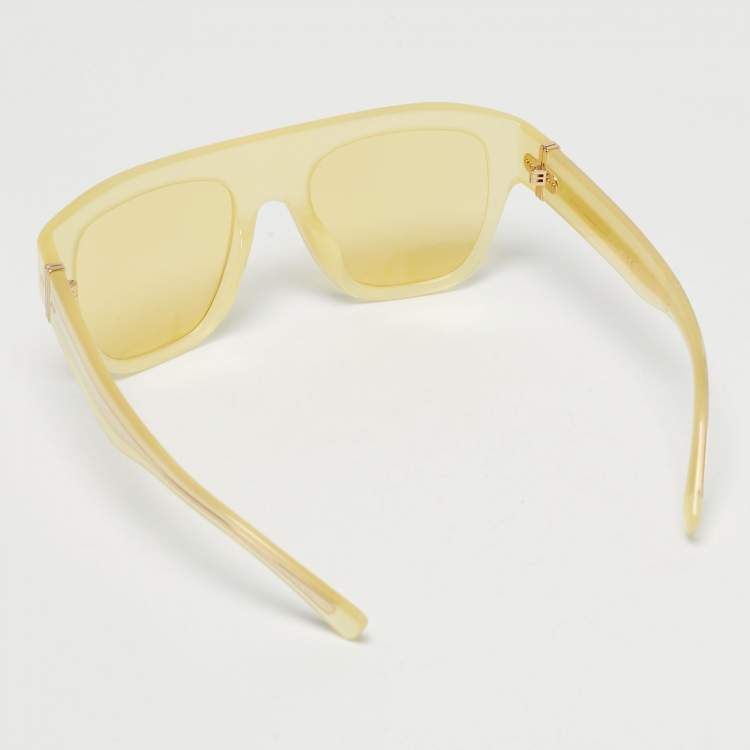 مملوكة مسبقًا نظارة شمسية دولتشي أند غابانا دي جي4398-إف صفراء مربعة