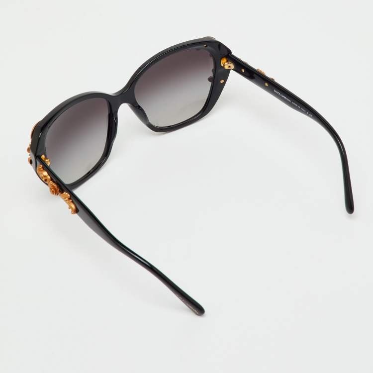 Pre Owned Dolce & Gabbana Black Gradient DG4167 Sicilian Baroque Sunglasses 