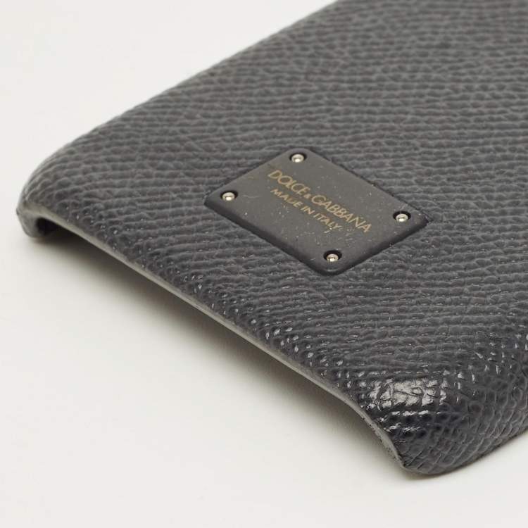 Pre Owned Dolce & Gabbana Black Leather iPhone 7 Case