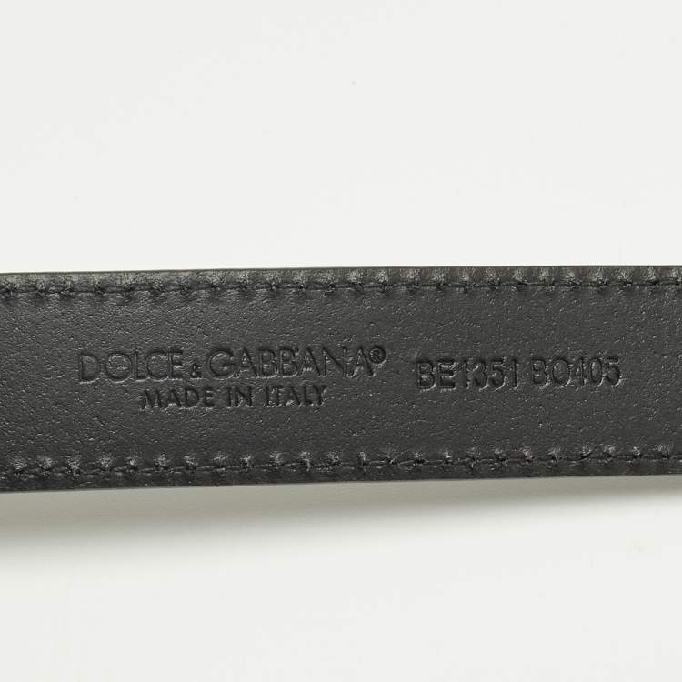 Pre Owned Dolce & Gabbana Black Leather Cut to Size Buckle Belt