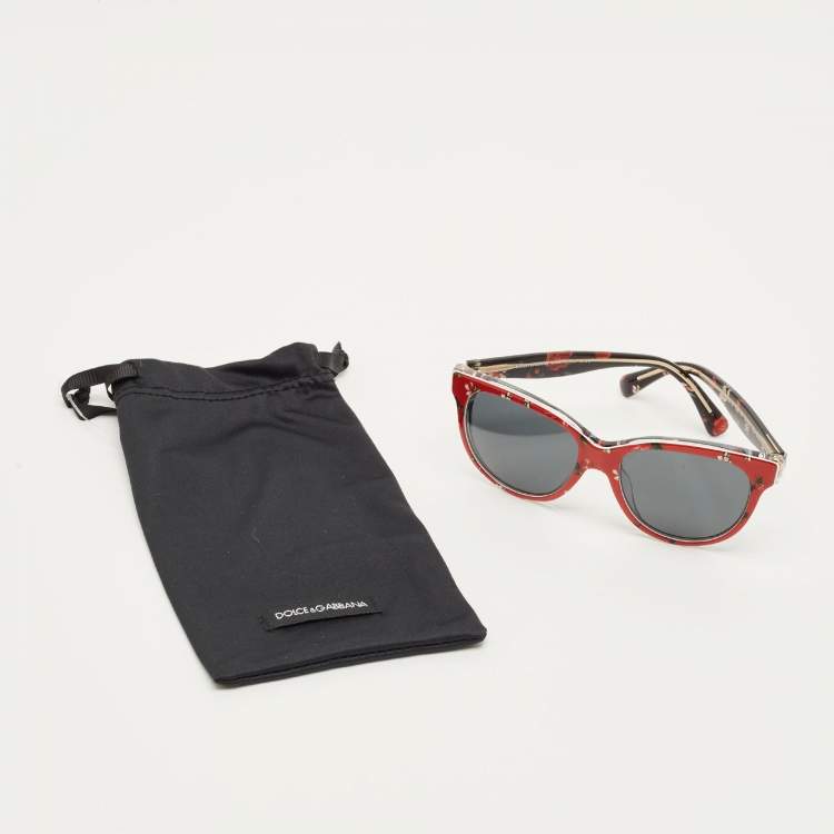 مملوكة مسبقًا Dolce & Gabbana Bambino Red/Black DG4176 Floral Frame Sunglasses