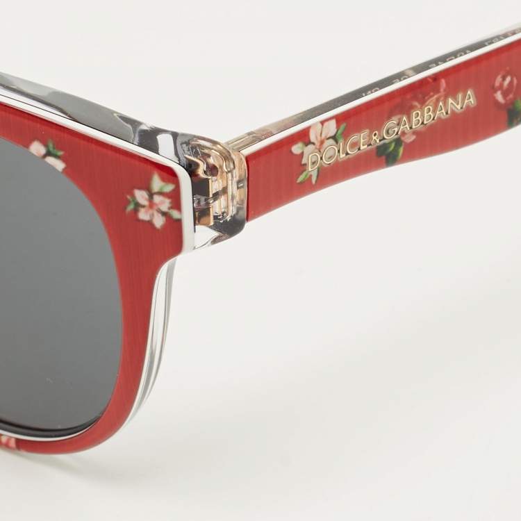 Pre Owned Dolce & Gabbana Bambino Red/Black DG4176 Floral Frame Sunglasses