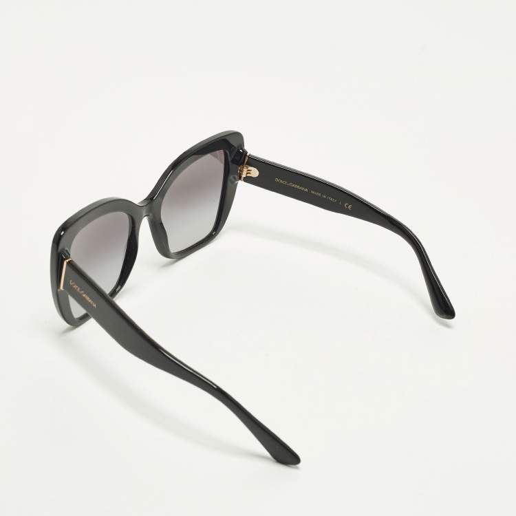 Pre Owned نظارة شمسية دولتشي أند غابانا DG 4348 بتصميم فراشة بتدرجات لون أسود