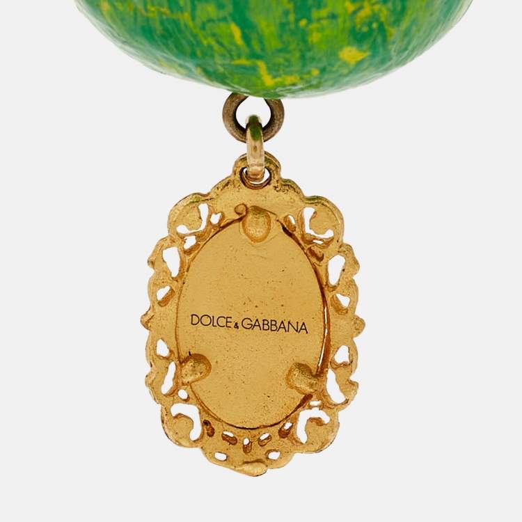 Pre Owned Dolce & Gabbana Crystal Fig Clip-On Earrings 