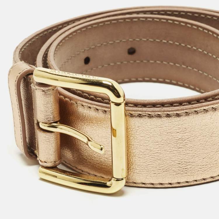 مملوكة مسبقًا Dolce & Gabbana 90 CM Buckle Belt Rose Gold Leather