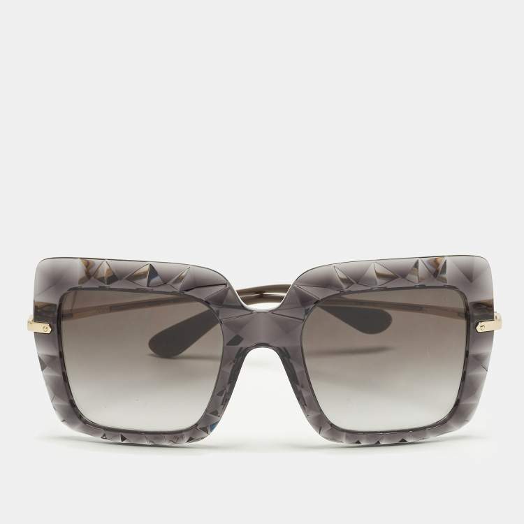 Pre Owned Dolce & Gabbana Grey/Gold Tone Gradient DG6111 Square Sunglasses