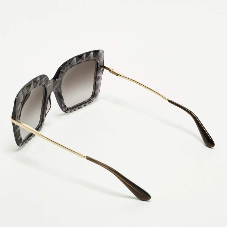 Pre Owned Dolce & Gabbana Grey/Gold Tone Gradient DG6111 Square Sunglasses