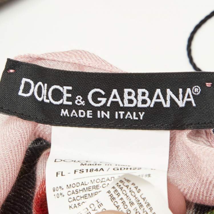 Pre Owned Dolce & Gabbana Multicolor Floral Print Fabric Scarf